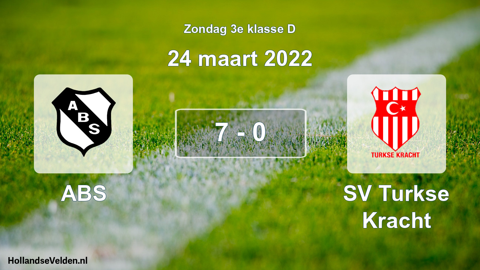 Total number of matches played: ABS - SV Turkse Kracht 7 - 0 (24 March 2022)