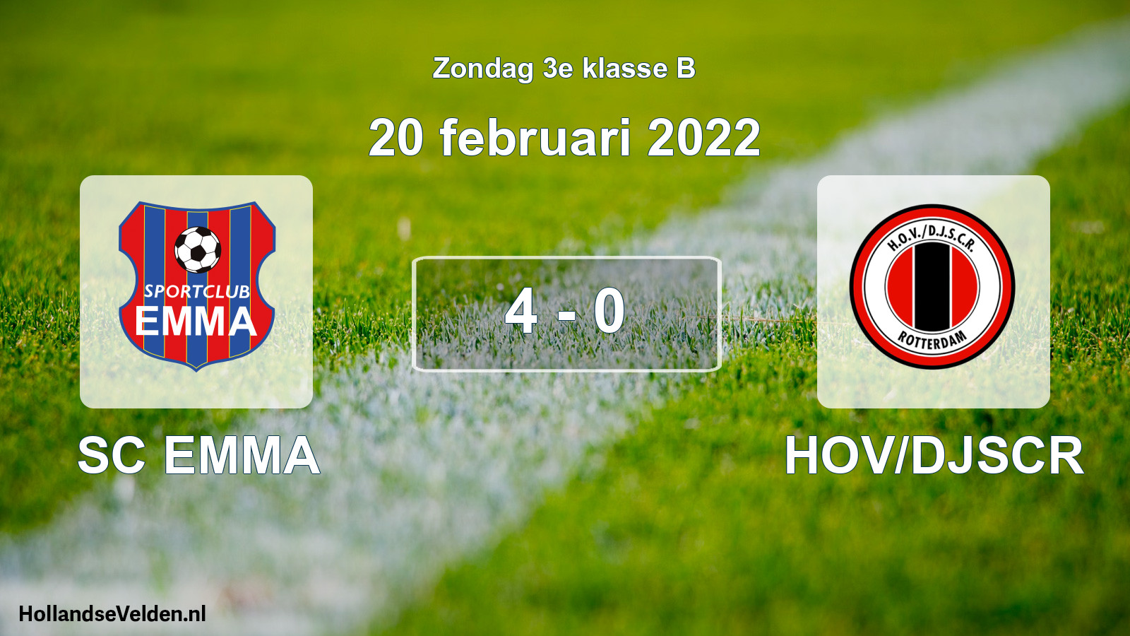 Total number of matches played: SC EMMA - HOV/DJSCR 4 - 0 (20 February 2022)
