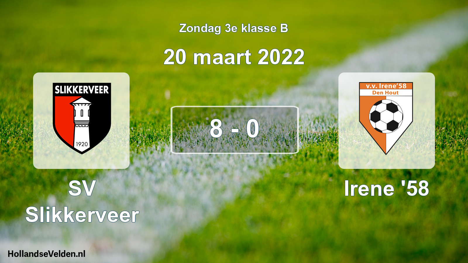 Total number of matches played: SV Slikkerveer - Irene '58 8 - 0 (20 March 2022)