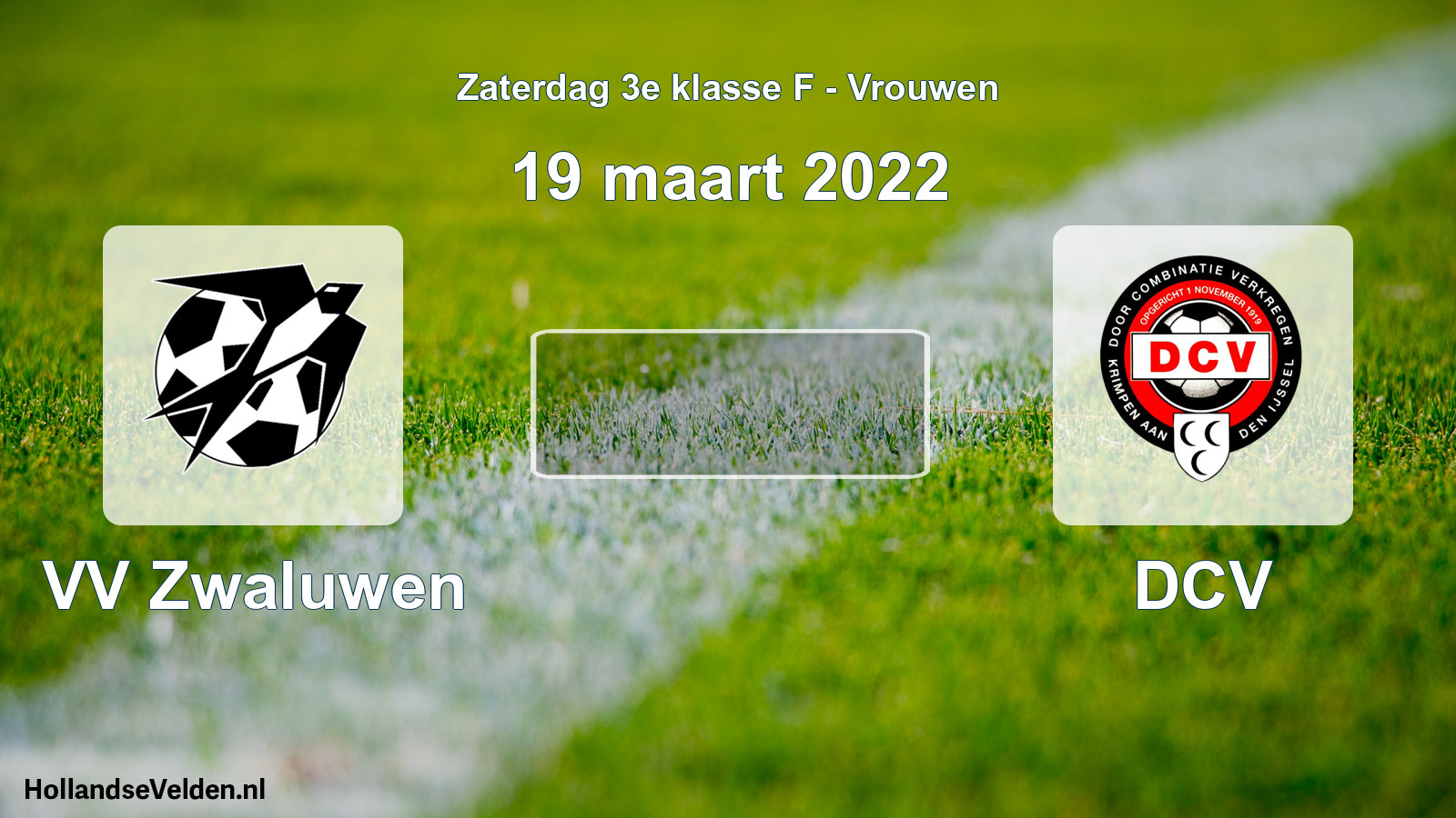 Scheduled Match: VV Zwaluwen - DCV (19 March 2022)