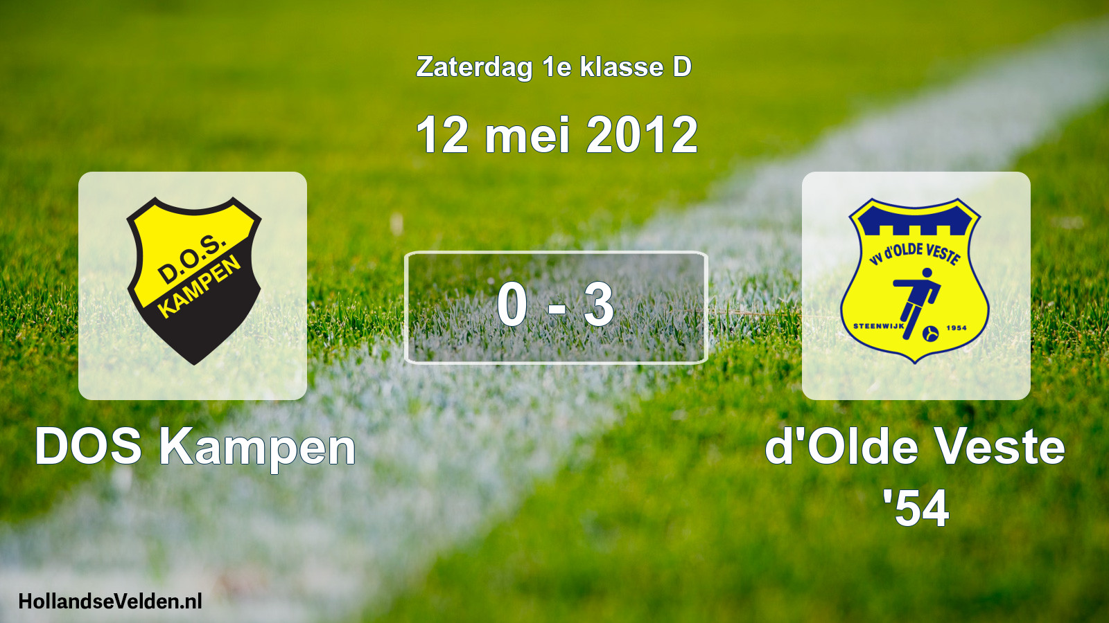 Total number of matches played: DOS Kampen - d'Olde Veste '54 0 - 3 (12 May 2012)
