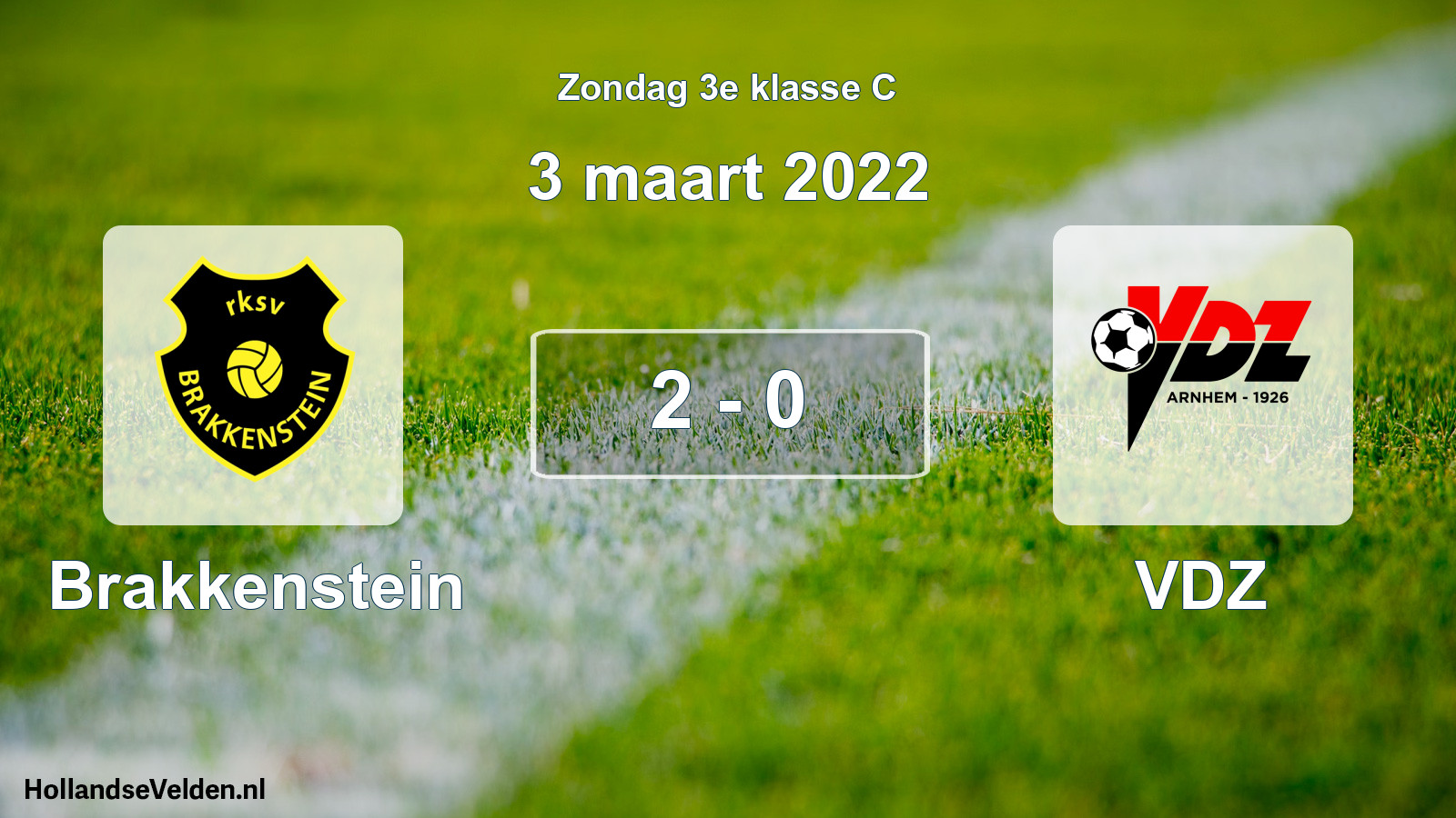 Total number of matches played: Brakkenstein - VDZ 2 - 0 (3 March 2022)