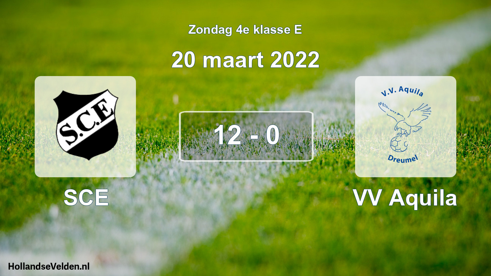 Total number of matches played: SCE - VV Aquila 12 - 0 (20 March 2022)