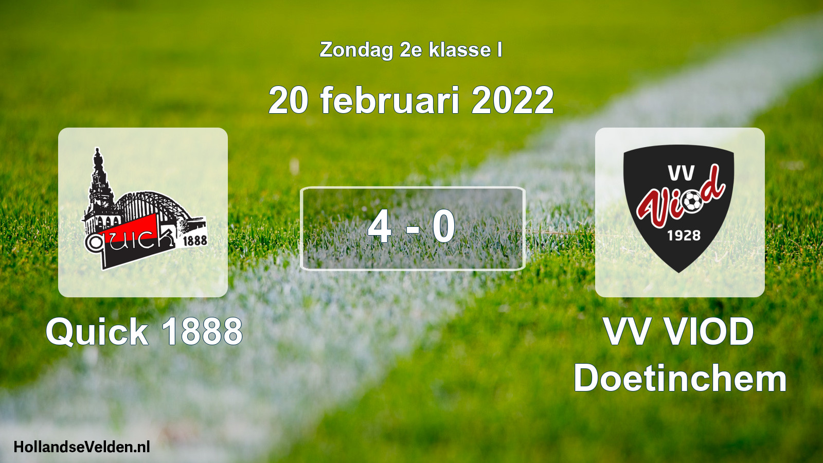 Total number of matches played: Quick 1888 - VV VIOD Doetinchem 4 - 0 (20 February 2022)
