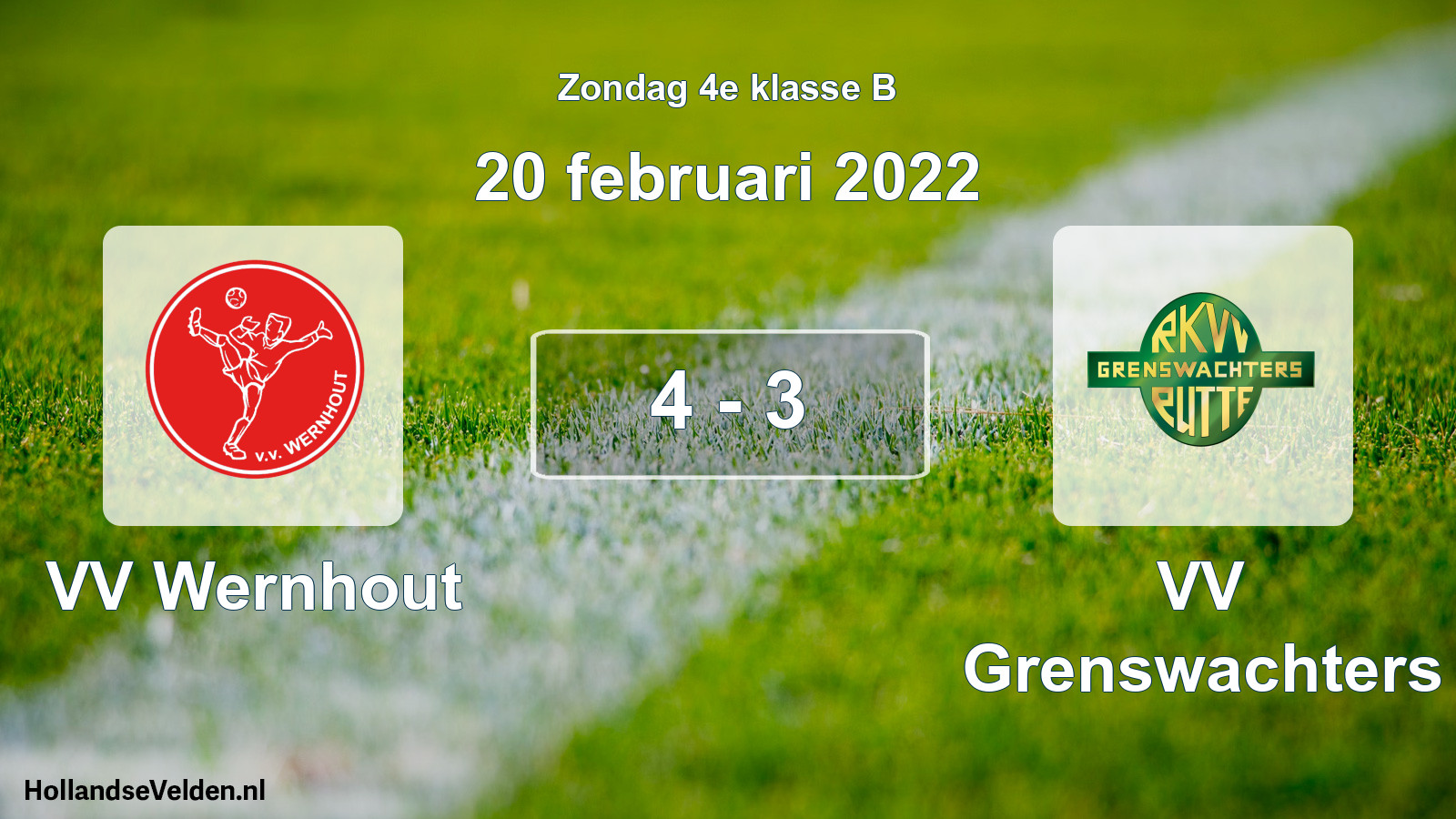 Total number of matches played: VV Wernhout - VV Grenswachters 4 - 3 (20 February 2022)