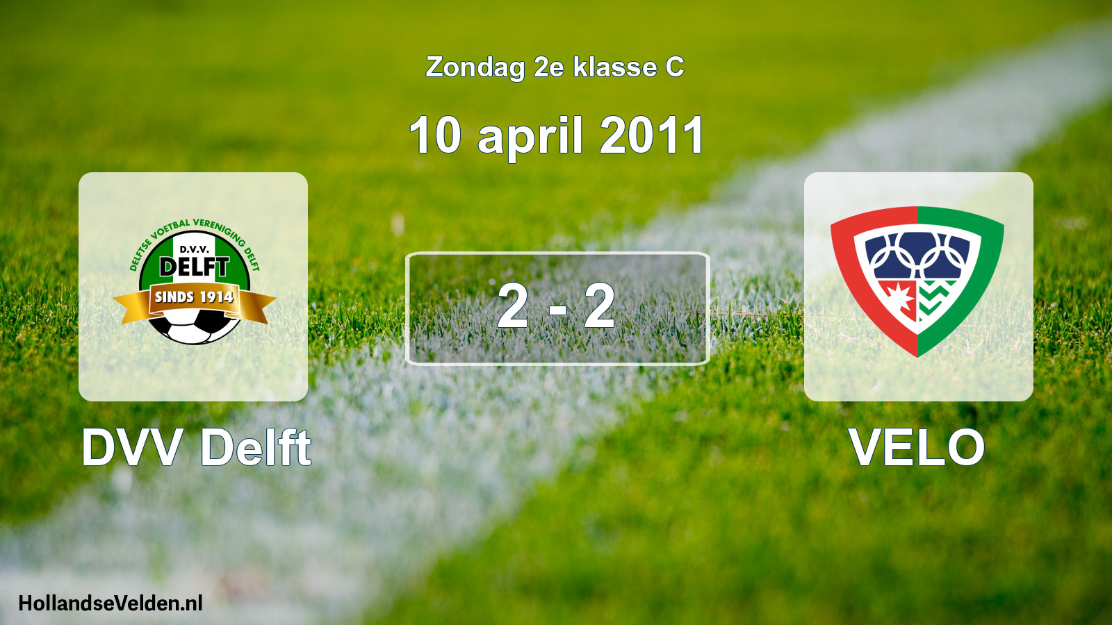 Total number of matches played: DVV Delft - VELO 2 - 2 (10 April 2011)