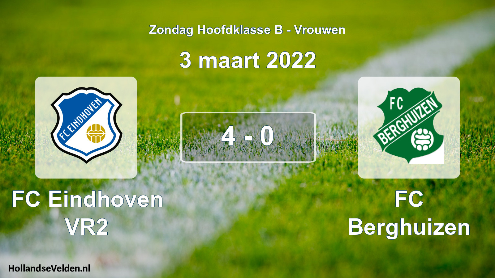 Gespeelde wedstrijd: FC Eindhoven VR2 - FC Berghuizen 4 - 0 (3 maart 2022)