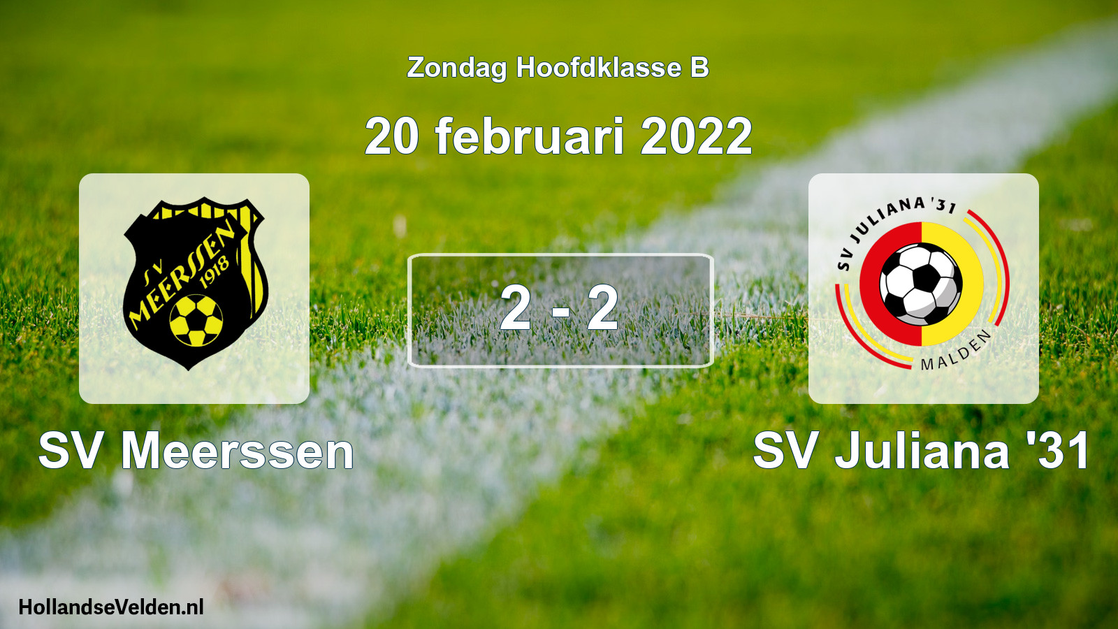 Total number of matches played: SV Meerssen - SV Juliana '31 2 - 2 (20 February 2022)