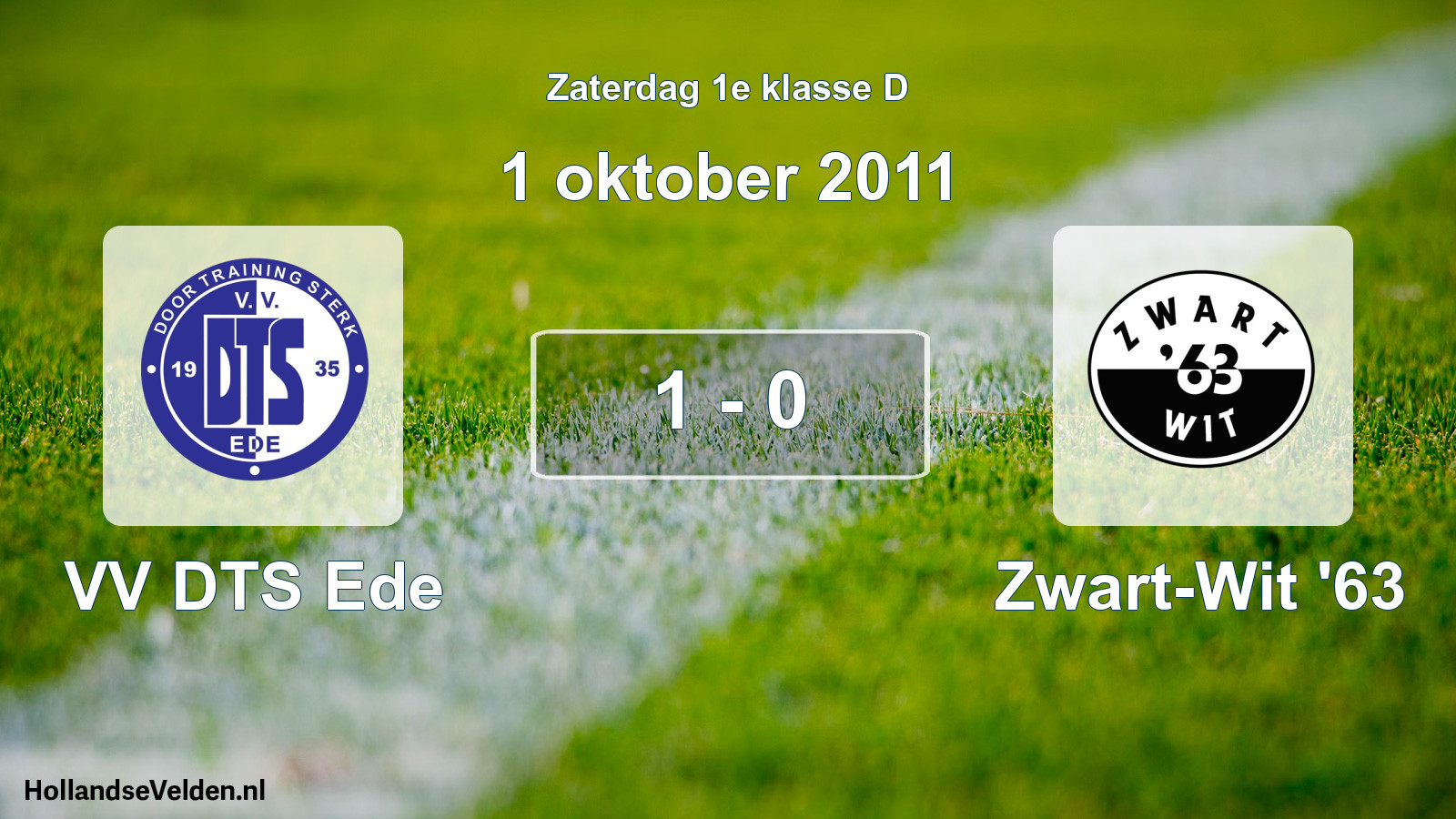 Total number of matches played: VV DTS Ede - Zwart-Wit '63 1 - 0 (1 October 2011)
