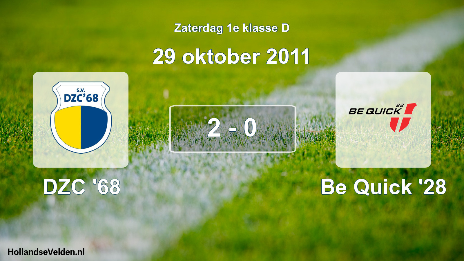 Total number of matches played: DZC '68 - Be Quick '28 2 - 0 (29 October 2011)