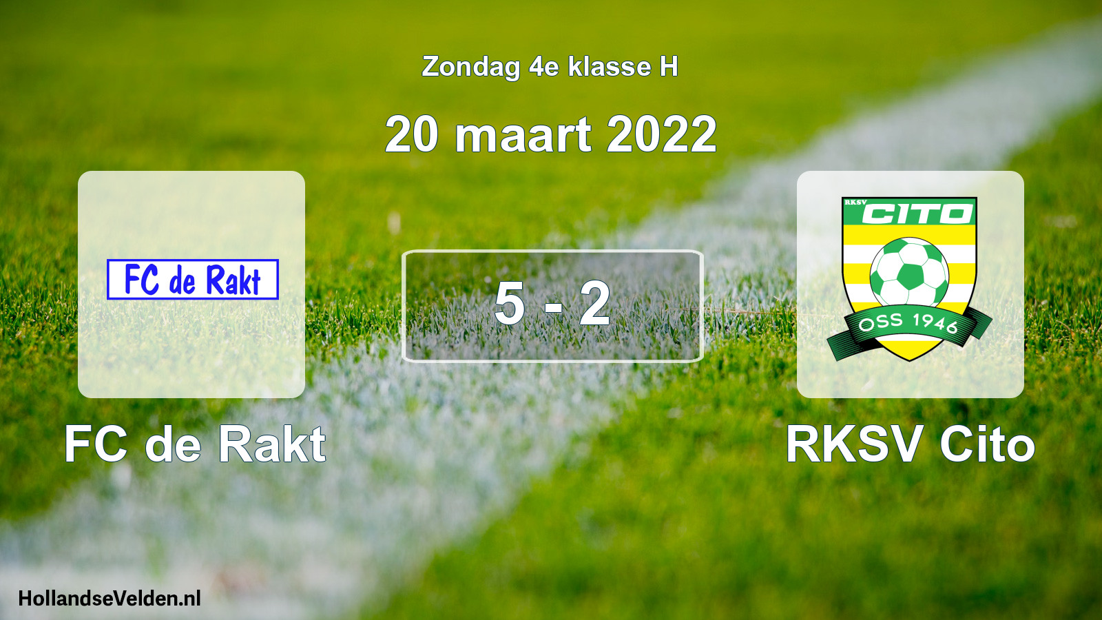 Total number of matches played: FC de Rakt - RKSV Cito 5 - 2 (20 March 2022)