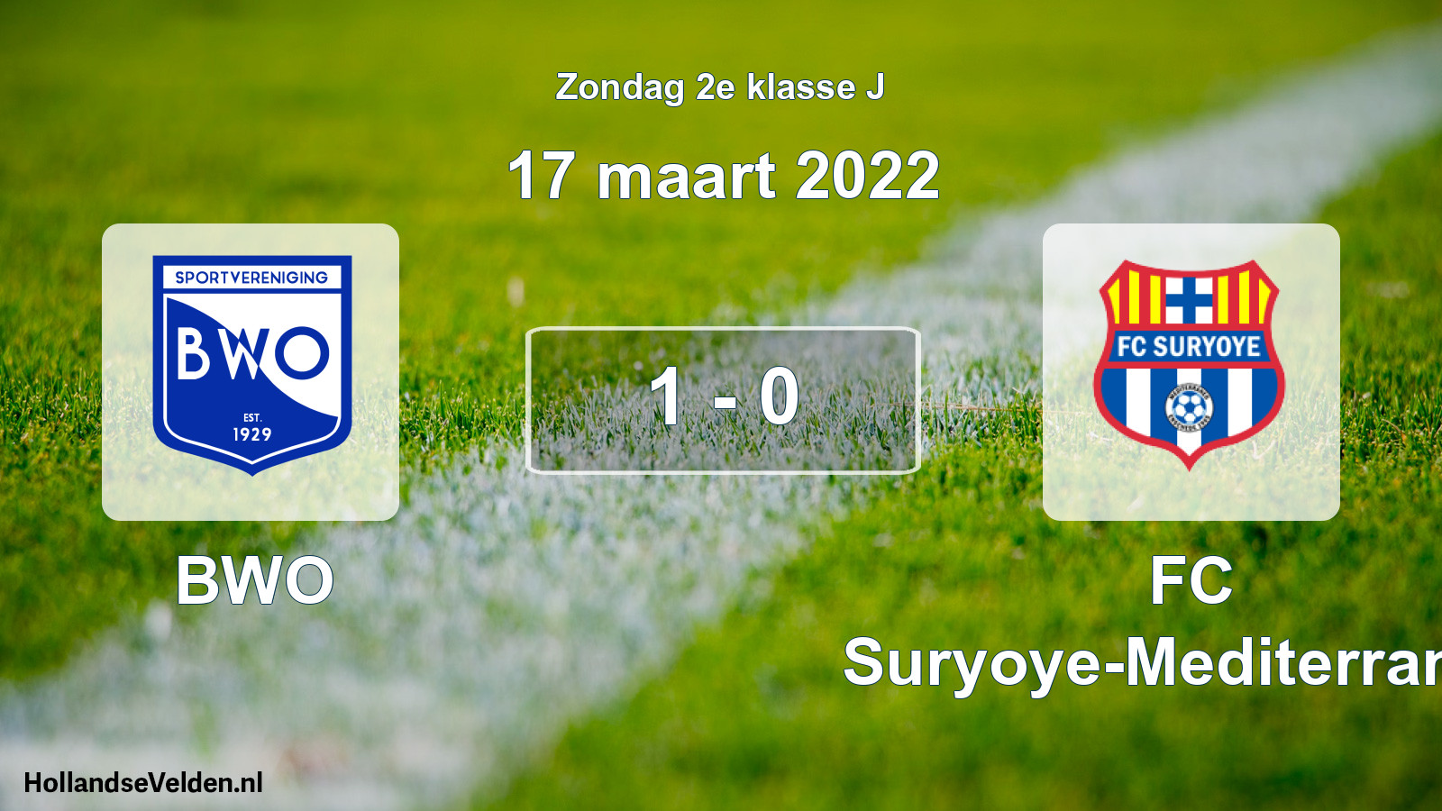 Total number of matches played: BWO - FC Suryoye-Mediterraneo 1 - 0 (17 March 2022)