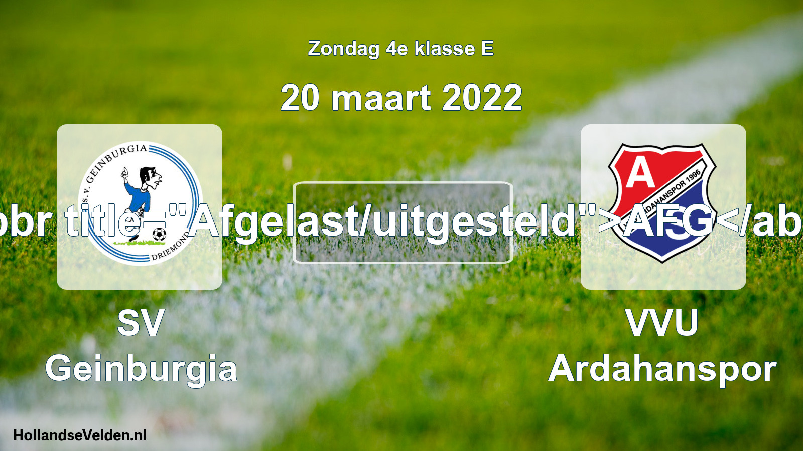 Scheduled Match: SV Geinburgia - VVU Ardahanspor (20 March 2022)