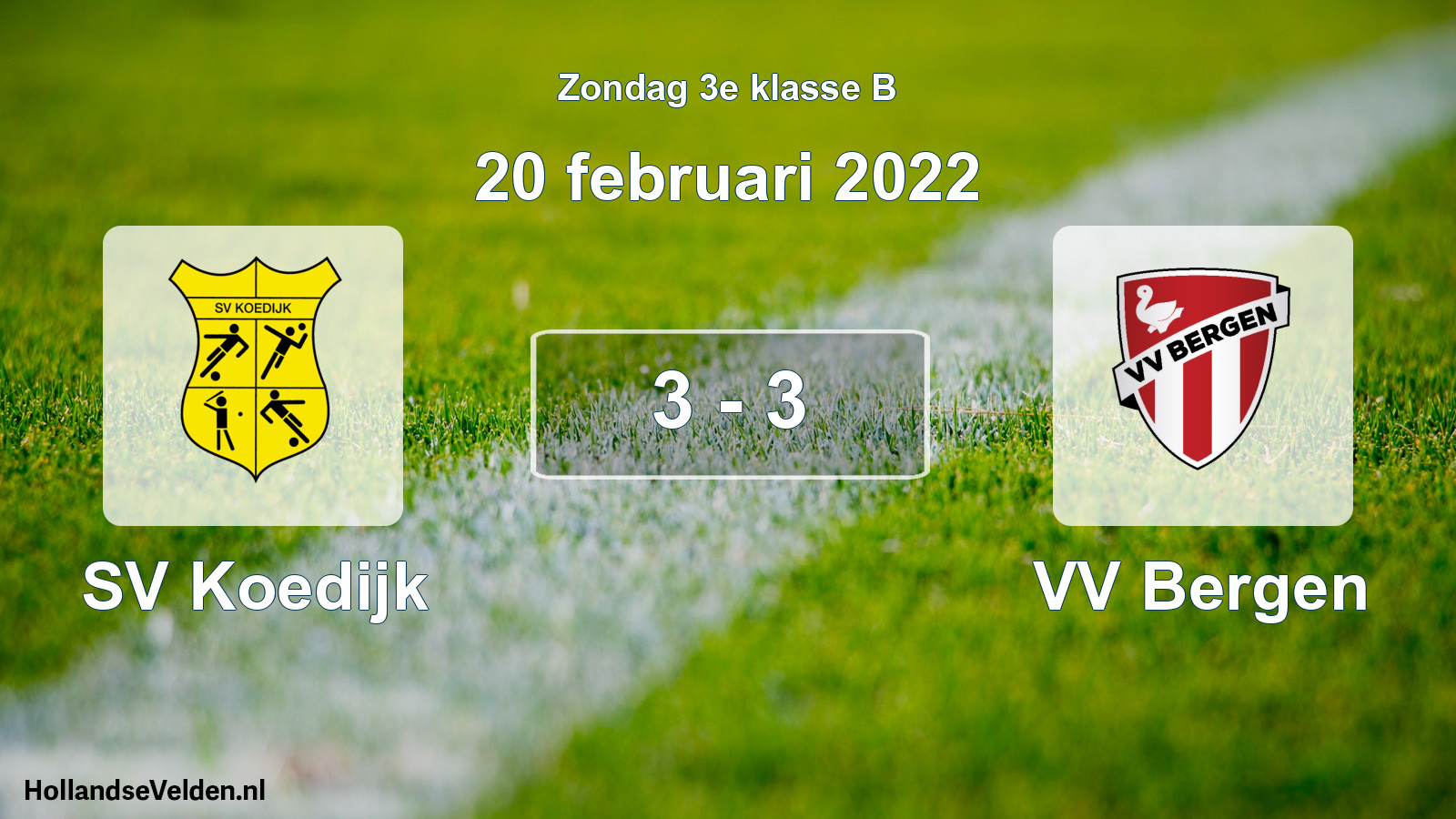 Total number of matches played: SV Koedijk - VV Bergen 3 - 3 (20 February 2022)