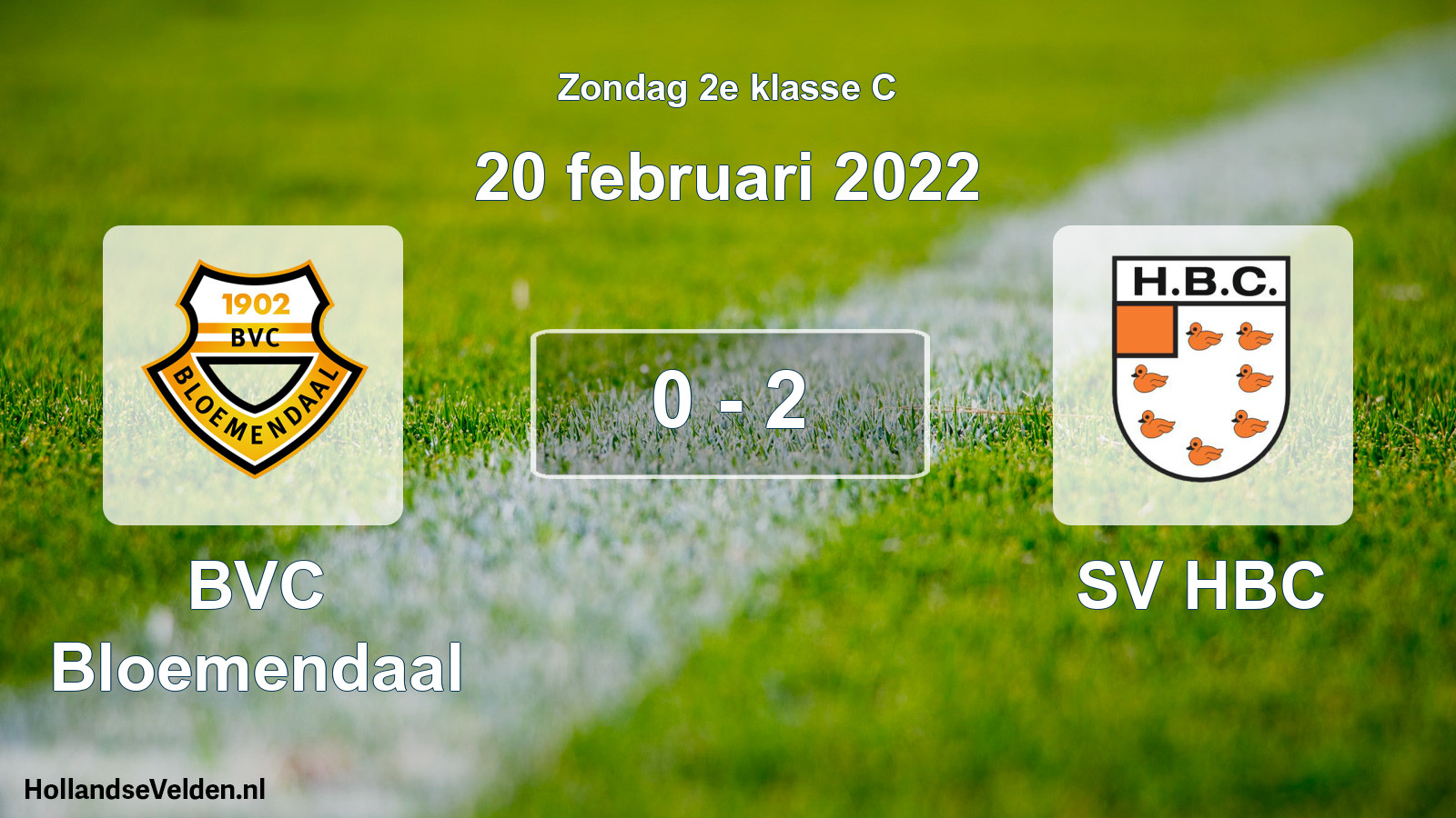 Total number of matches played: BVC Bloemendaal - SV HBC 0 - 2 (20 February 2022)