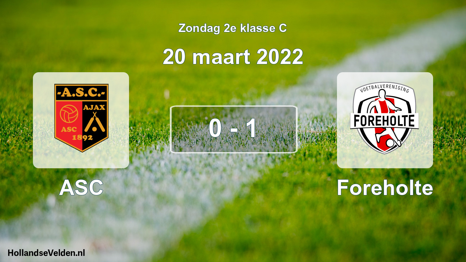 Total number of matches played: ASC - Foreholte 0 - 1 (20 March 2022)