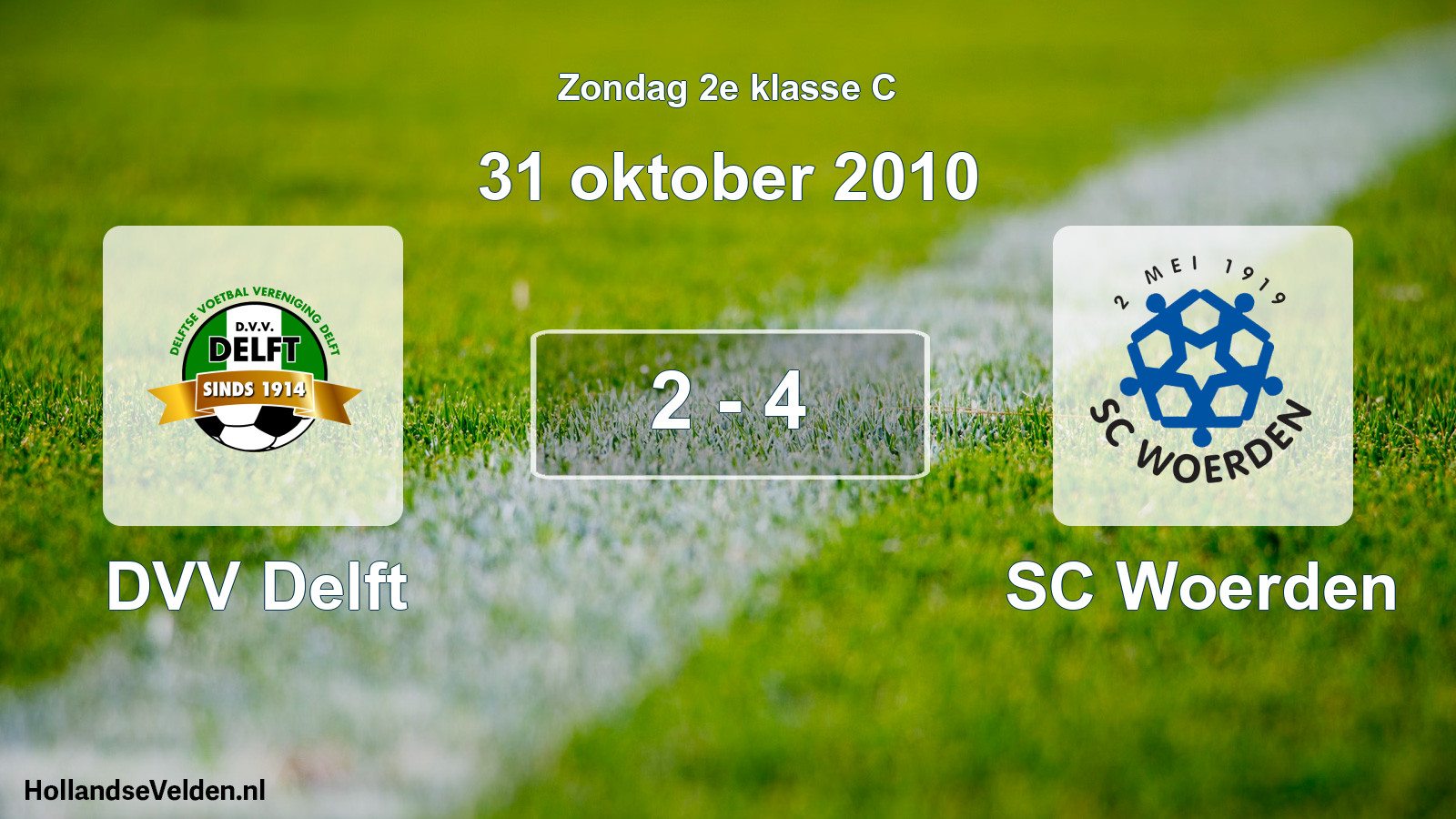 Total number of matches played: DVV Delft - SC Woerden 2 - 4 (31 October 2010)
