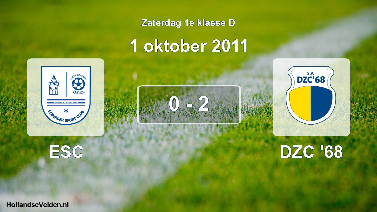 Total number of matches played: ESC - DZC '68 0 - 2 (1 October 2011)