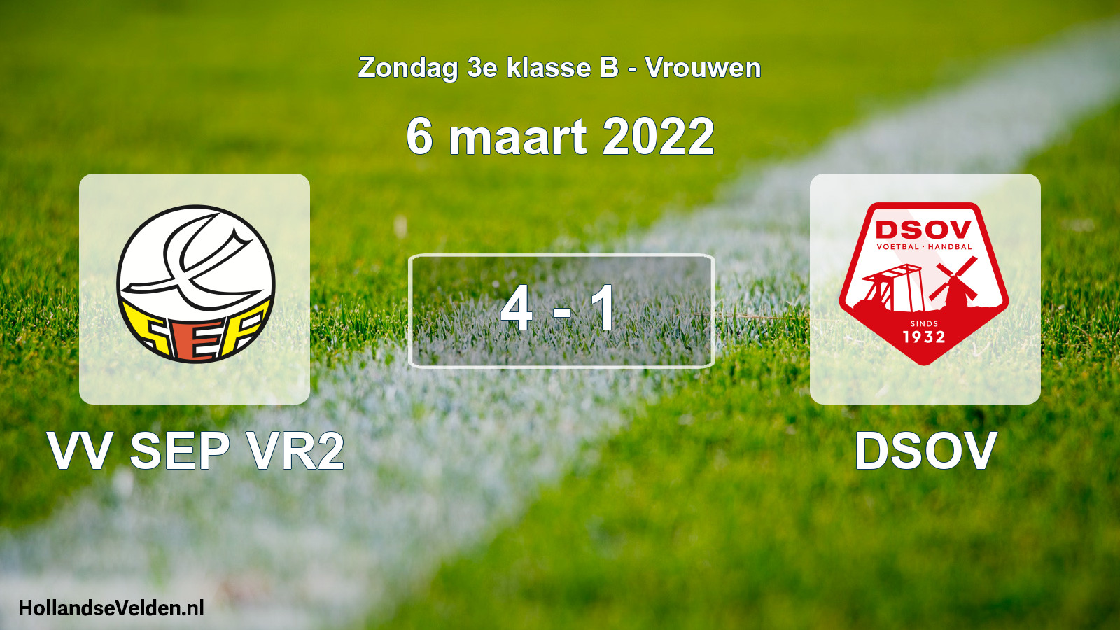 Total number of matches played: VV SEP VR2 - DSOV 4 - 1 (6 March 2022)