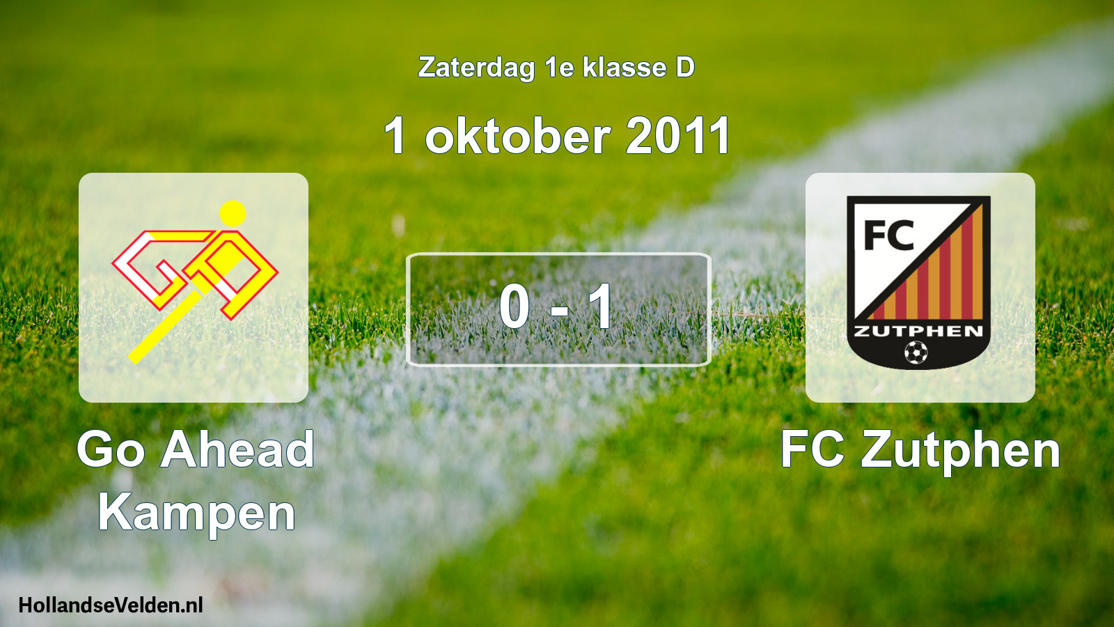Total number of matches played: Go Ahead Kampen - FC Zutphen 0 - 1 (1 October 2011)