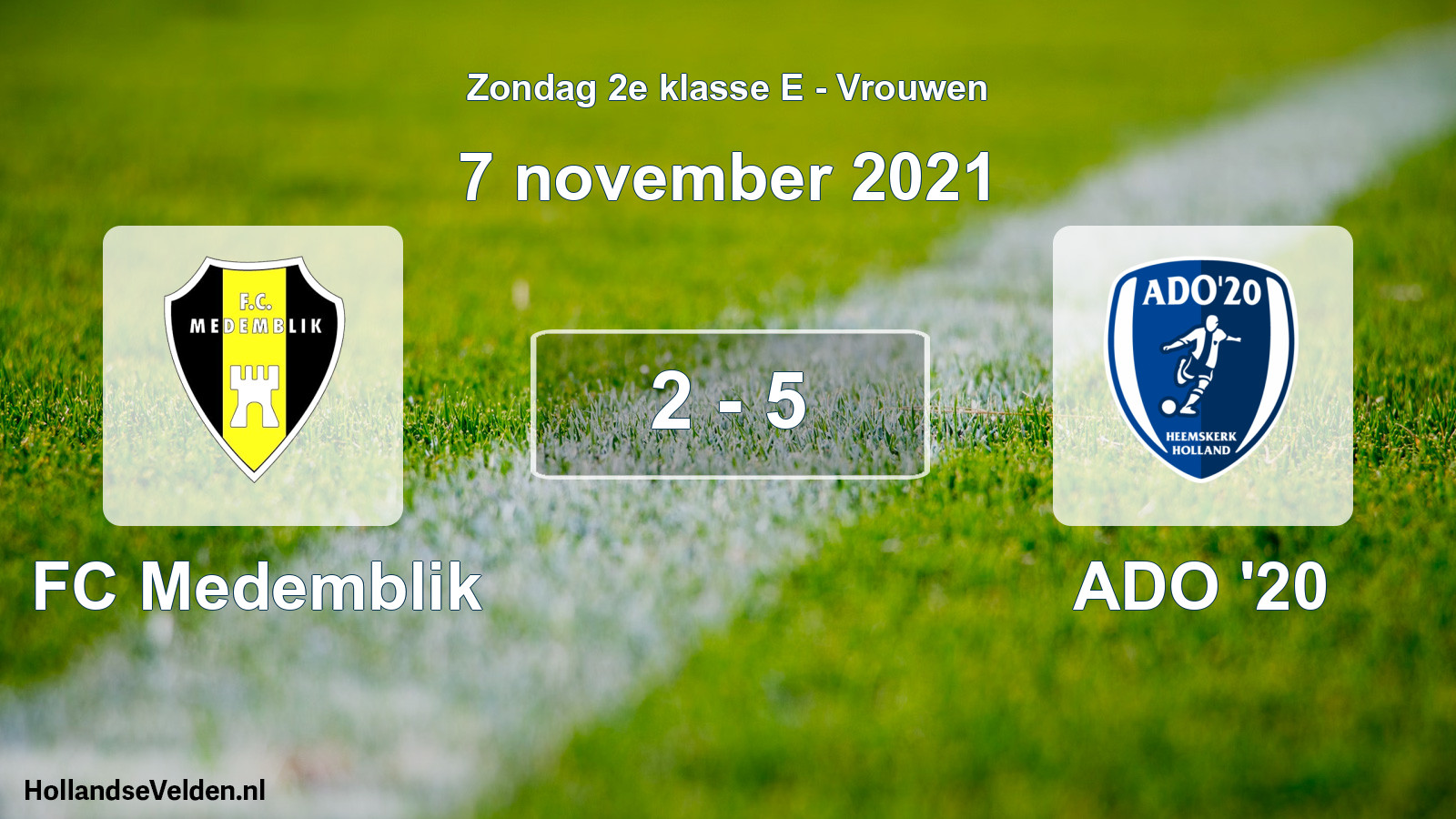 Gespeelde wedstrijd: FC Medemblik - ADO '20 2 - 5 (7 november 2021)
