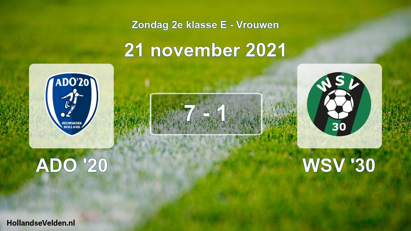 Gespeelde wedstrijd: ADO '20 - WSV '30 7 - 1 (21 november 2021)