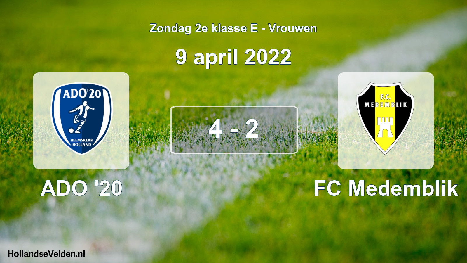 Gespeelde wedstrijd: ADO '20 - FC Medemblik 4 - 2 (9 april 2022)