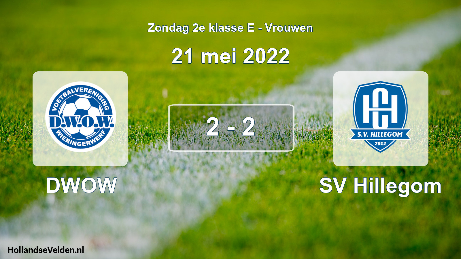 Gespeelde wedstrijd: DWOW - SV Hillegom 2 - 2 (21 mei 2022)