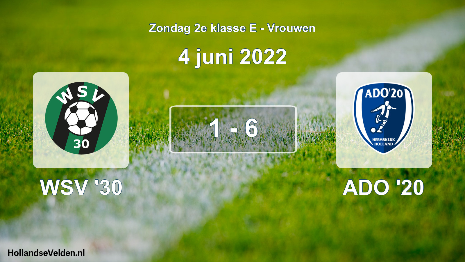 Gespeelde wedstrijd: WSV '30 - ADO '20 1 - 6 (4 juni 2022)