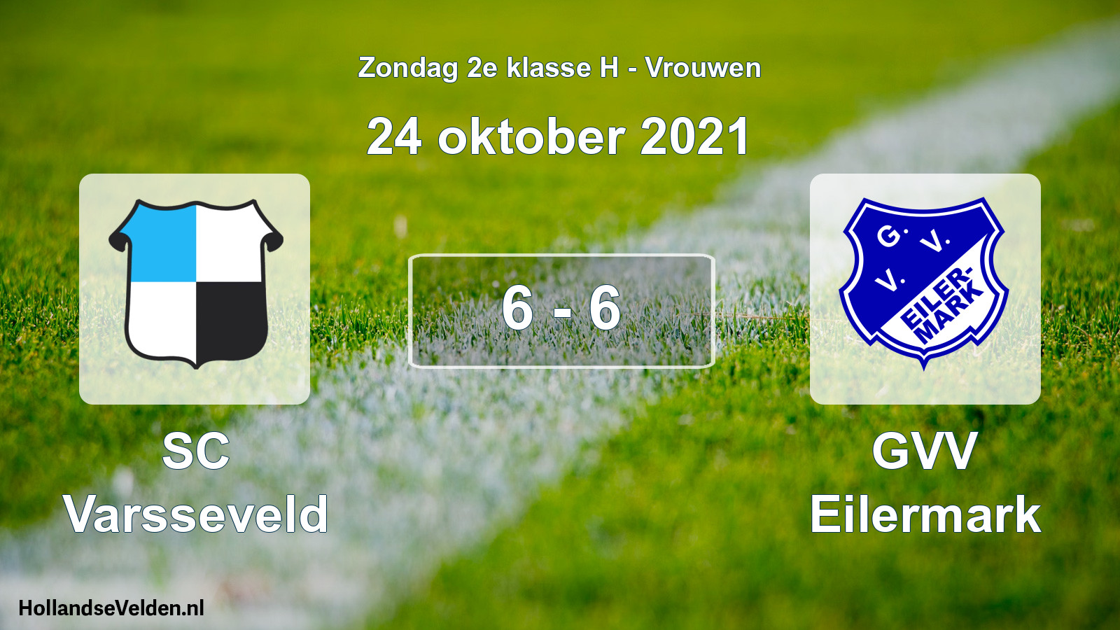 Gespeelde wedstrijd: SC Varsseveld - GVV Eilermark 6 - 6 (24 oktober 2021)