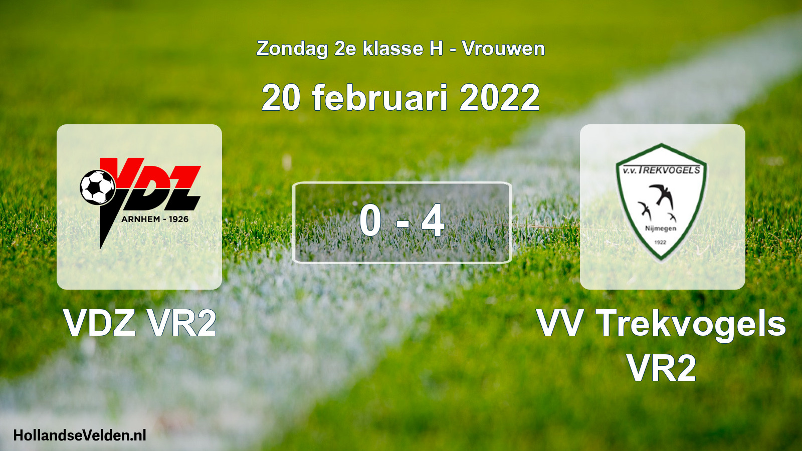 Gespeelde wedstrijd: VDZ VR2 - VV Trekvogels VR2 0 - 4 (20 februari 2022)