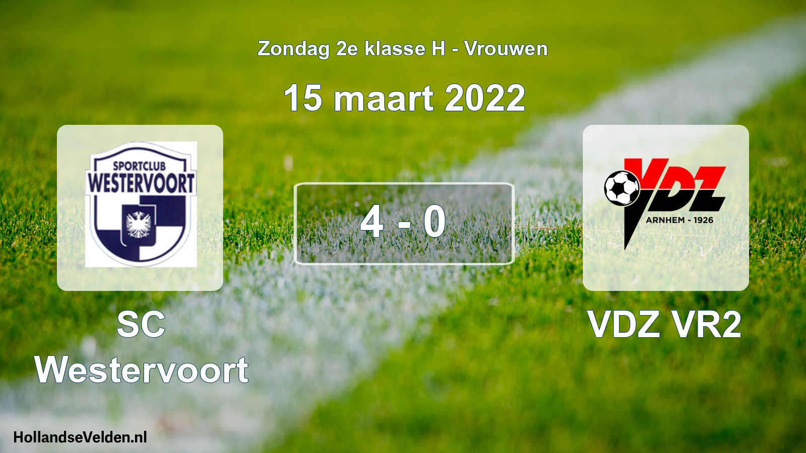 Gespeelde wedstrijd: SC Westervoort - VDZ VR2 4 - 0 (15 maart 2022)
