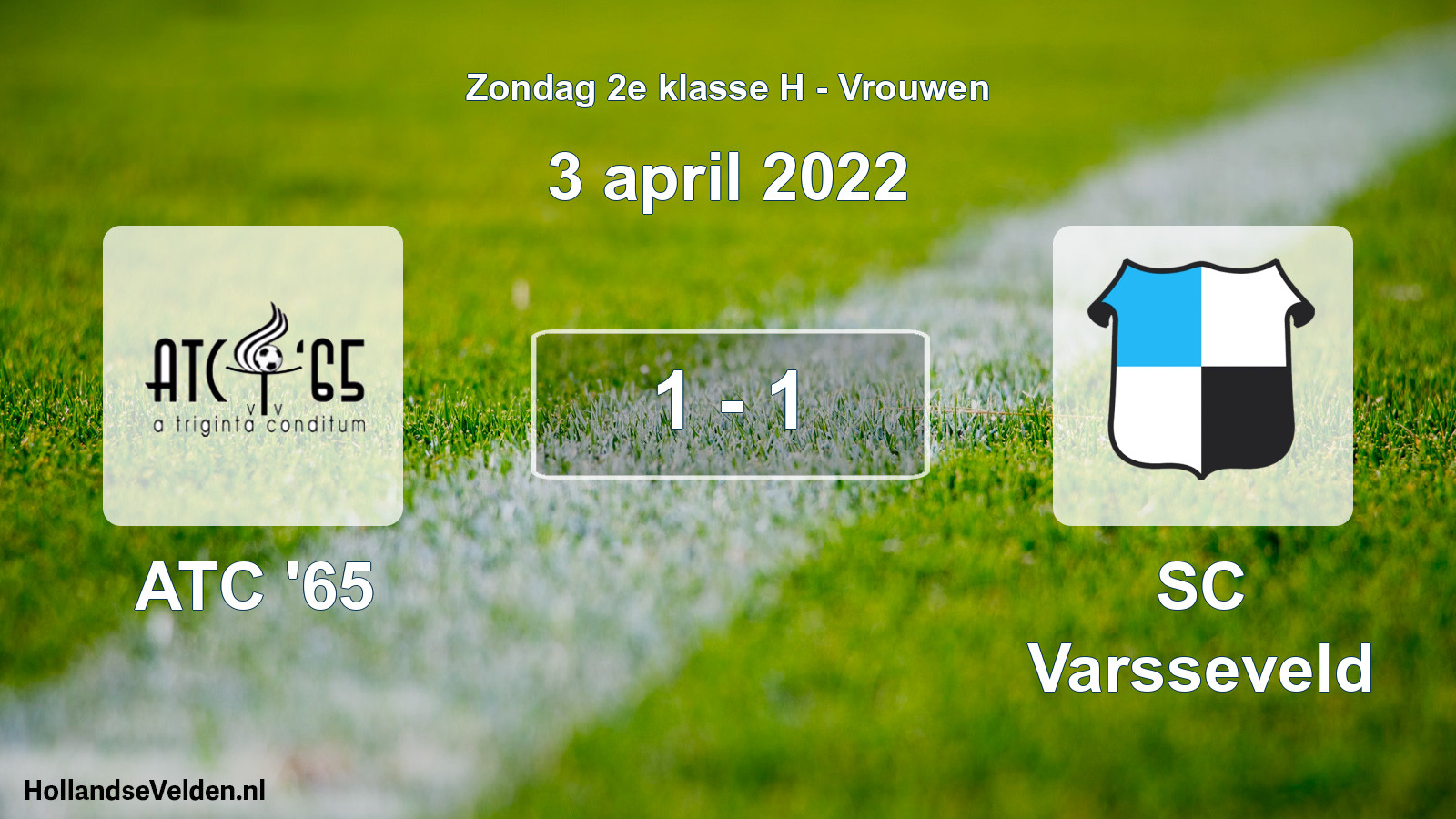 Gespeelde wedstrijd: ATC '65 - SC Varsseveld 1 - 1 (3 april 2022)