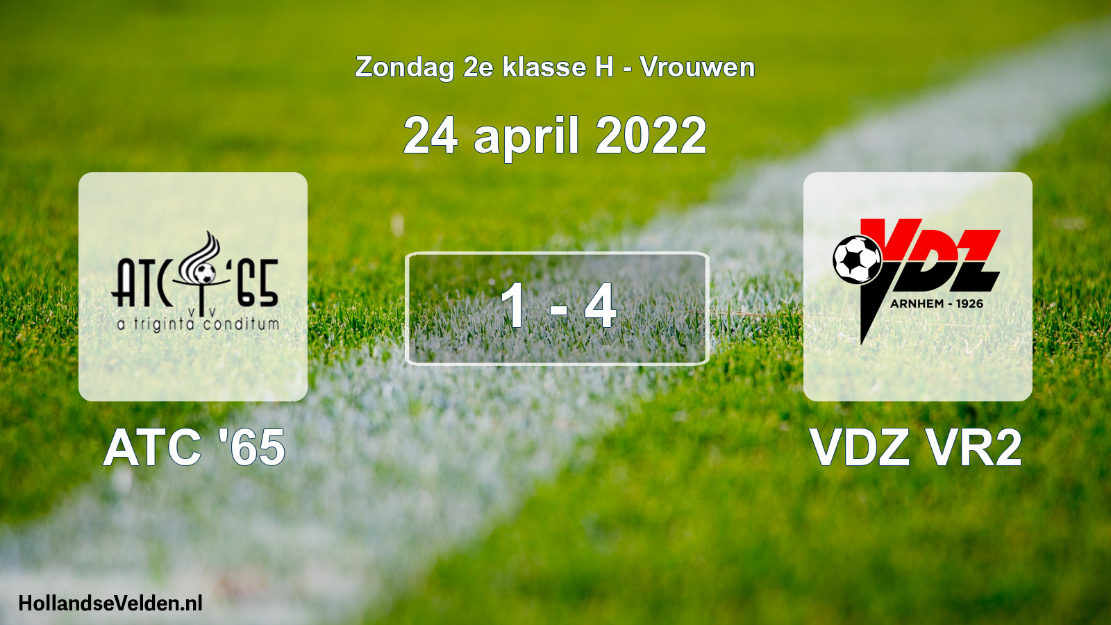 Gespeelde wedstrijd: ATC '65 - VDZ VR2 1 - 4 (24 april 2022)
