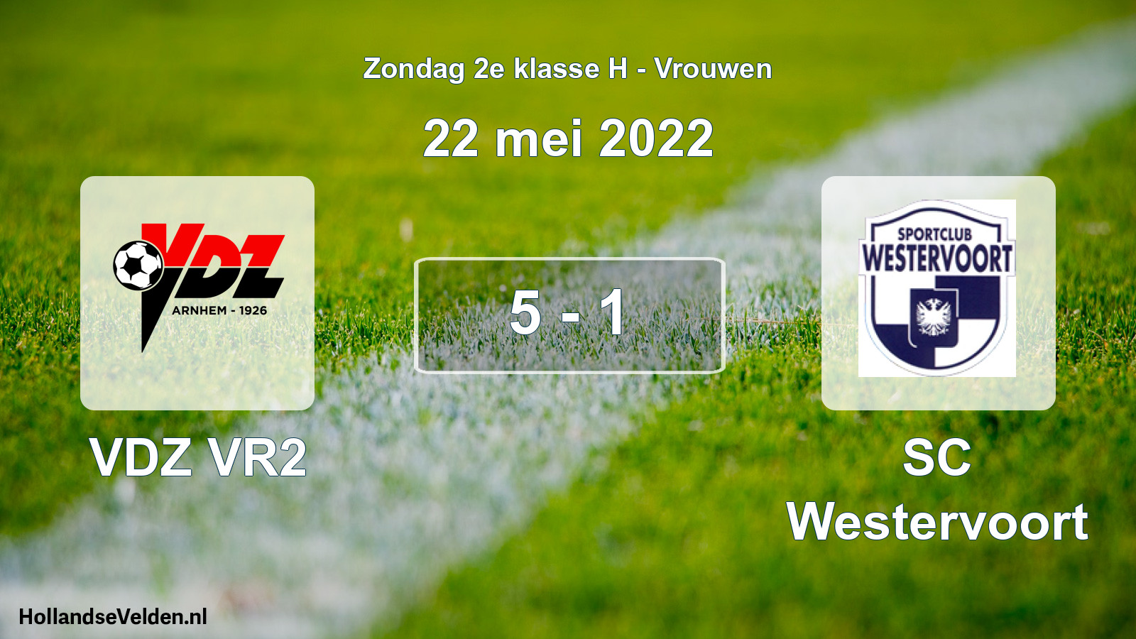 Gespeelde wedstrijd: VDZ VR2 - SC Westervoort 5 - 1 (22 mei 2022)