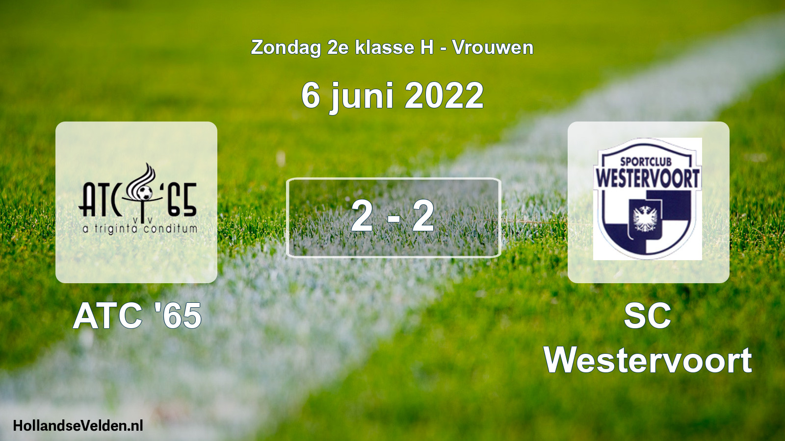 Gespeelde wedstrijd: ATC '65 - SC Westervoort 2 - 2 (6 juni 2022)