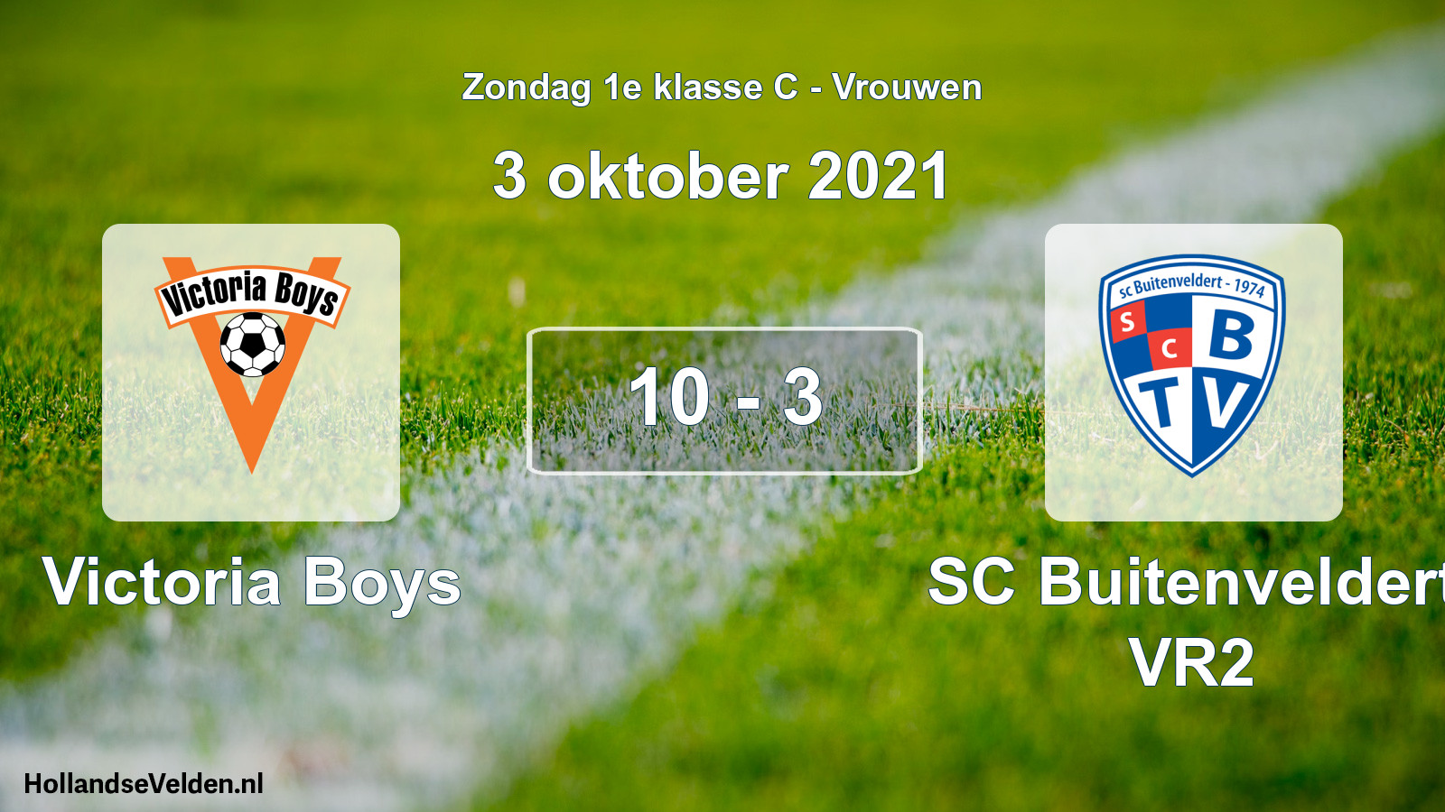 Gespeelde wedstrijd: Victoria Boys - SC Buitenveldert VR2 10 - 3 (3 oktober 2021)