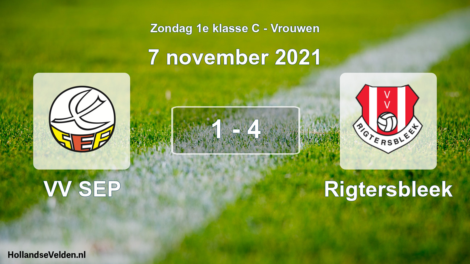 Gespeelde wedstrijd: VV SEP - Rigtersbleek 1 - 4 (7 november 2021)