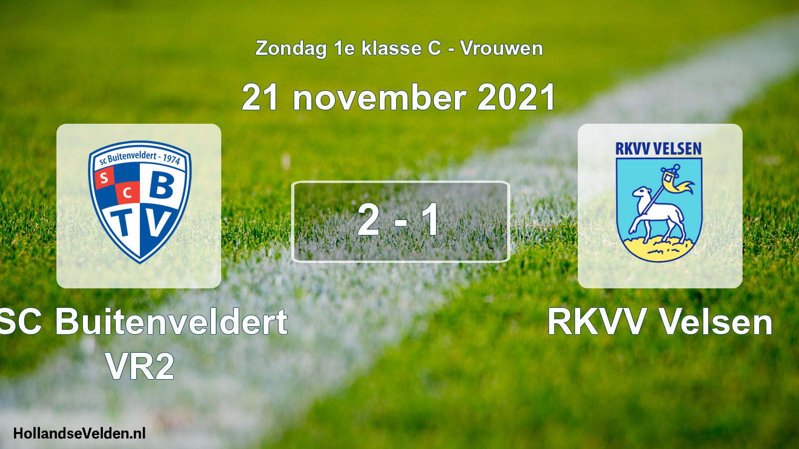 Gespeelde wedstrijd: SC Buitenveldert VR2 - RKVV Velsen 2 - 1 (21 november 2021)