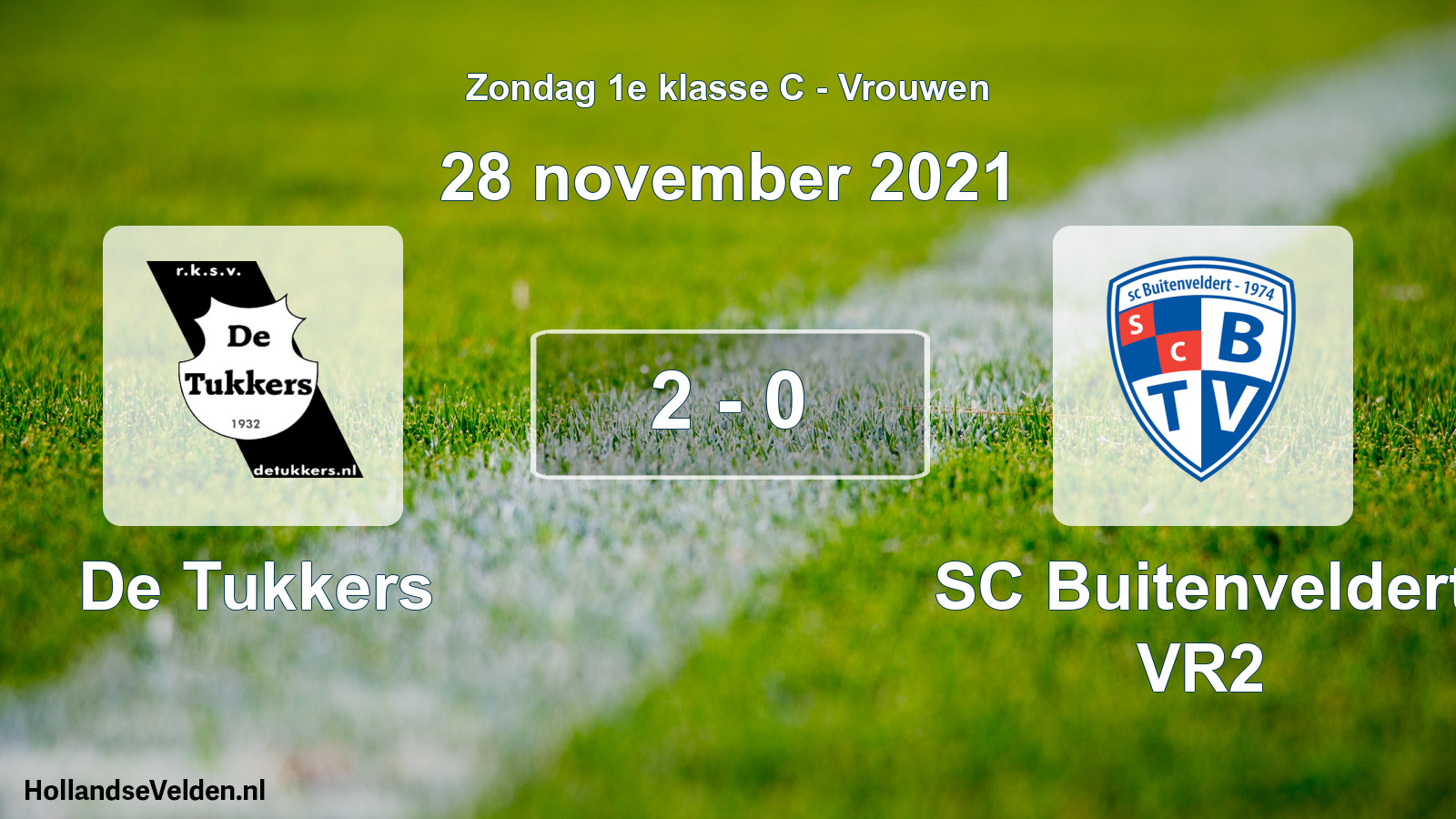 Gespeelde wedstrijd: De Tukkers - SC Buitenveldert VR2 2 - 0 (28 november 2021)