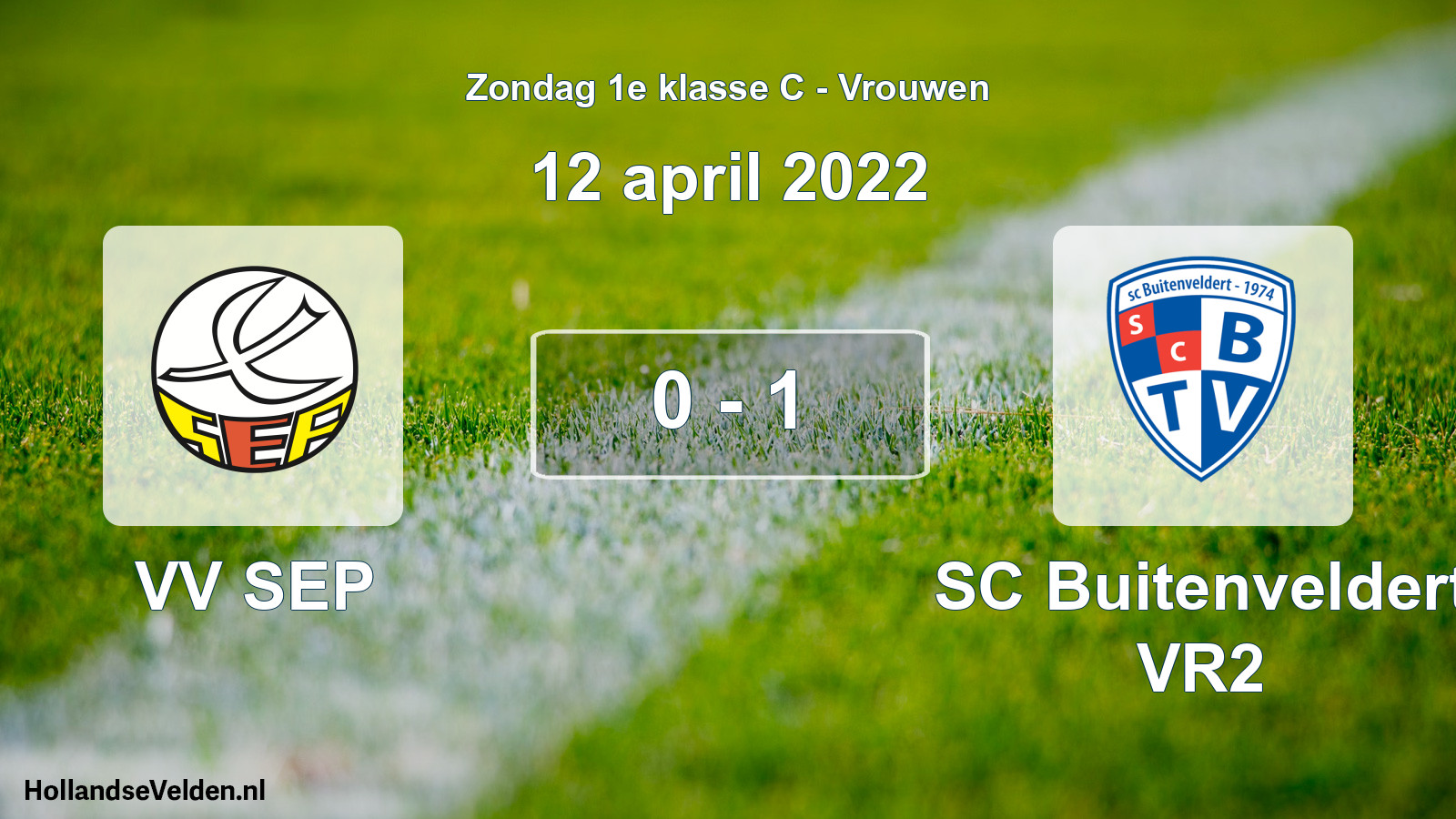 Total number of matches played: VV SEP - SC Buitenveldert VR2 0 - 1 (12 April 2022)