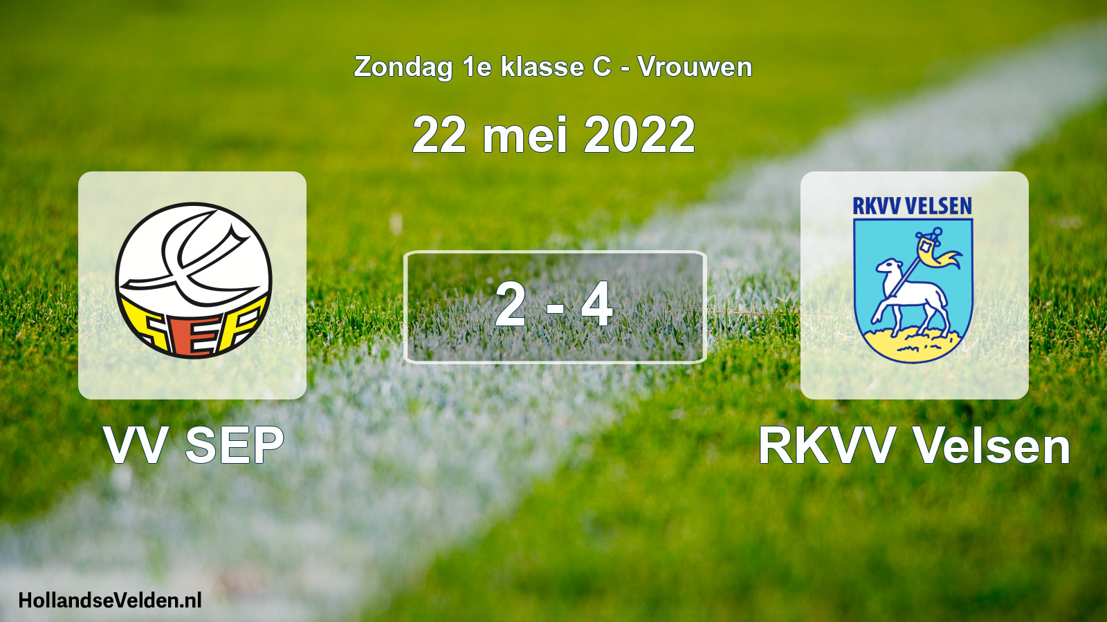 Gespeelde wedstrijd: VV SEP - RKVV Velsen 2 - 4 (22 mei 2022)