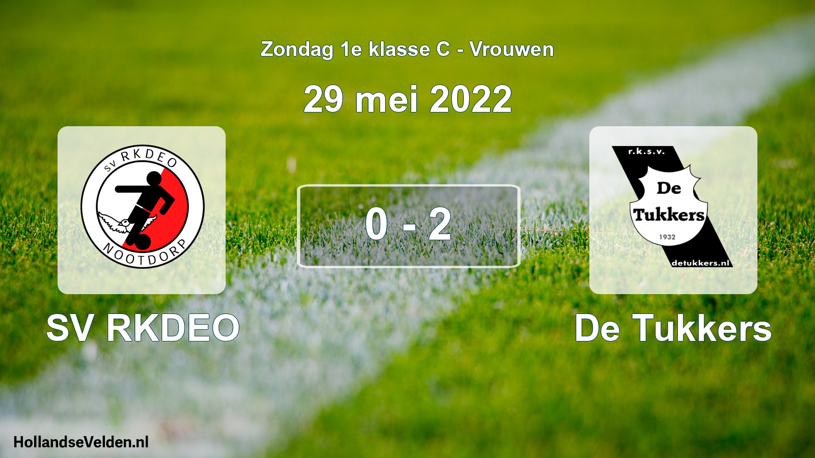 Gespeelde wedstrijd: SV RKDEO - De Tukkers 0 - 2 (29 mei 2022)