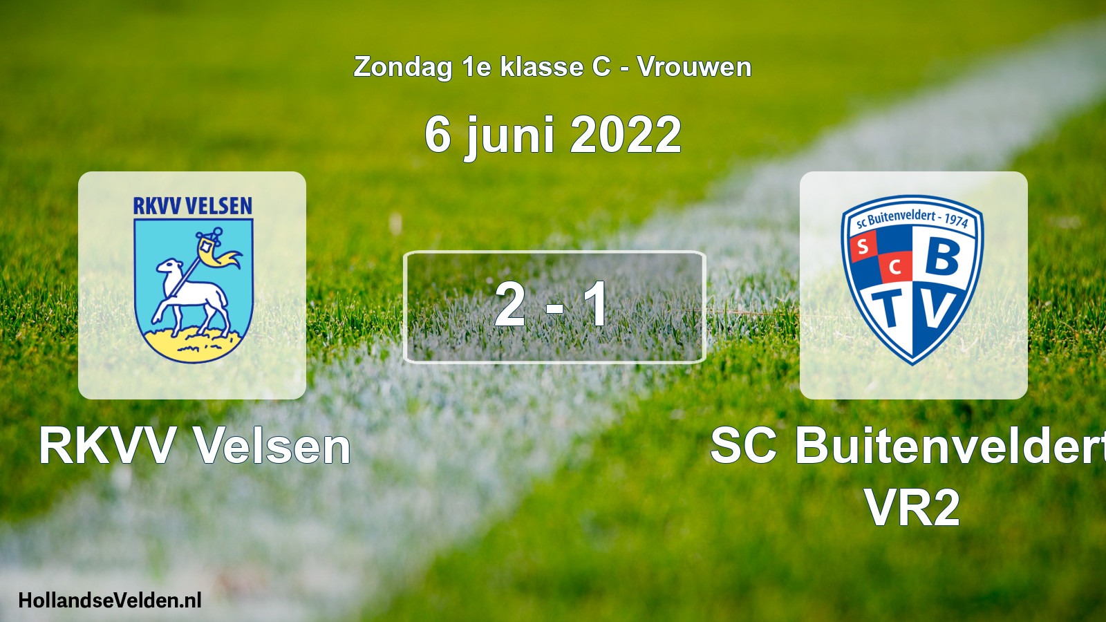 Gespeelde wedstrijd: RKVV Velsen - SC Buitenveldert VR2 2 - 1 (6 juni 2022)