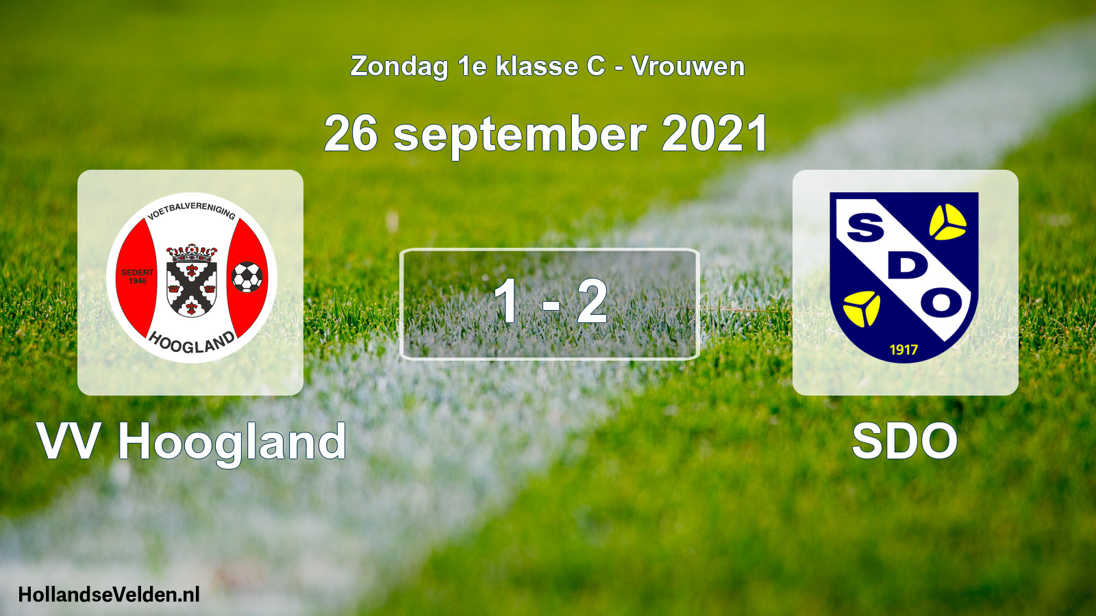 Gespeelde wedstrijd: VV Hoogland - SDO 1 - 2 (26 september 2021)