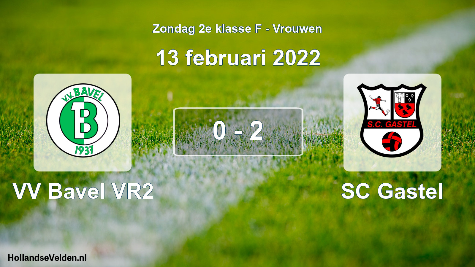 Gespeelde wedstrijd: VV Bavel VR2 - SC Gastel 0 - 2 (13 februari 2022)