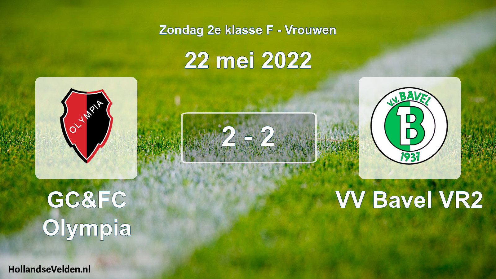 Gespeelde wedstrijd: GC&FC Olympia - VV Bavel VR2 2 - 2 (22 mei 2022)