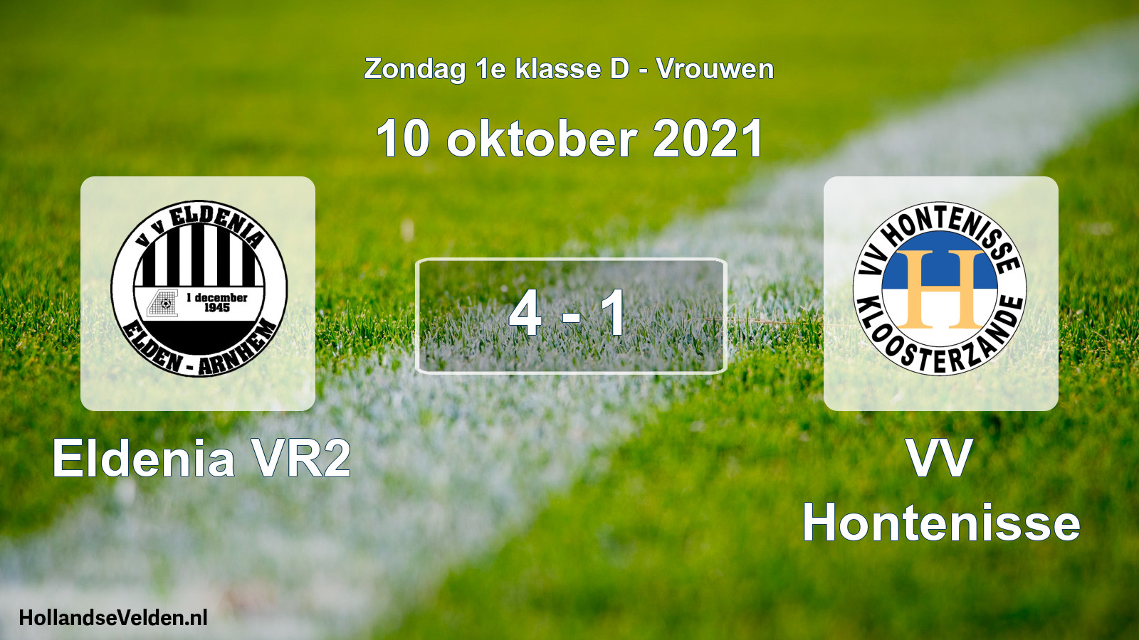 Gespeelde wedstrijd: Eldenia VR2 - VV Hontenisse 4 - 1 (10 oktober 2021)