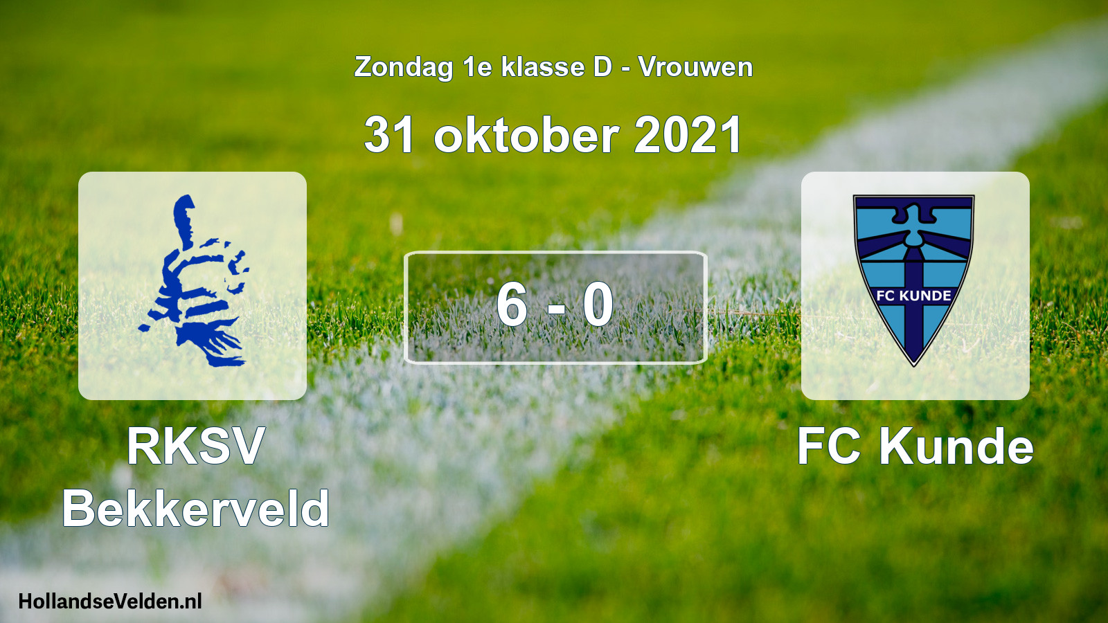 Gespeelde wedstrijd: RKSV Bekkerveld - FC Kunde 6 - 0 (31 oktober 2021)