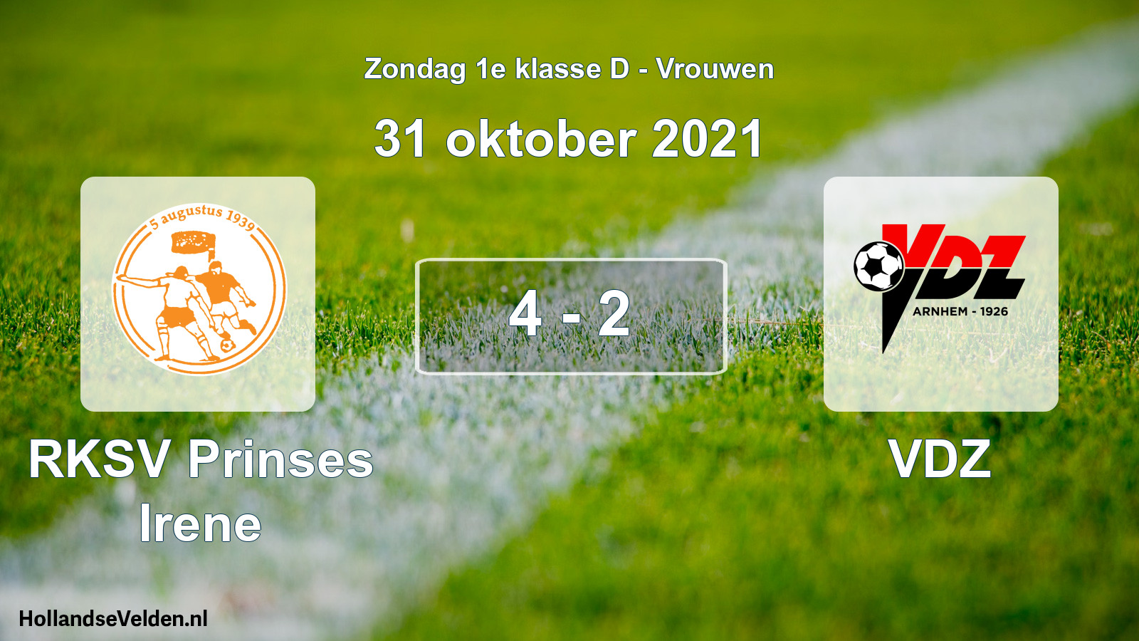 Gespeelde wedstrijd: RKSV Prinses Irene - VDZ 4 - 2 (31 oktober 2021)